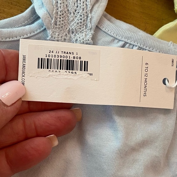 Janie & Jack Infant Girl Shirts 6-12 months both Yellow & Blue tops included NEW - Picture 4 of 9